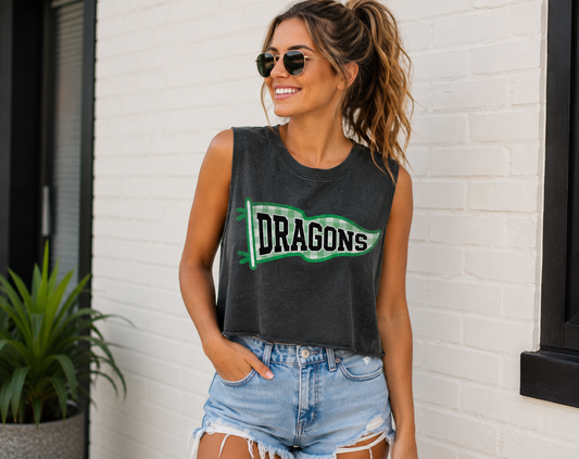 Dragons Pennant Tank Faded Black
