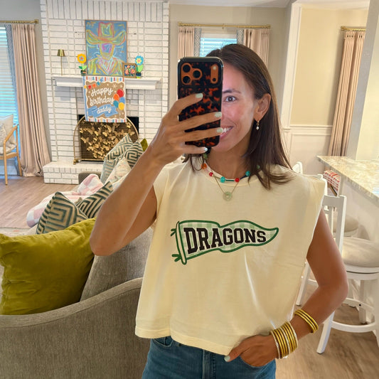 Dragon Pennant Tank Cream